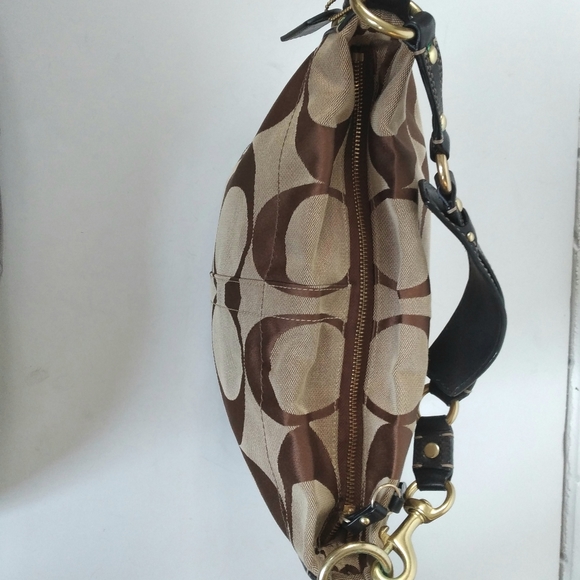 Coach black leather and canvas - Picture 6 of 8